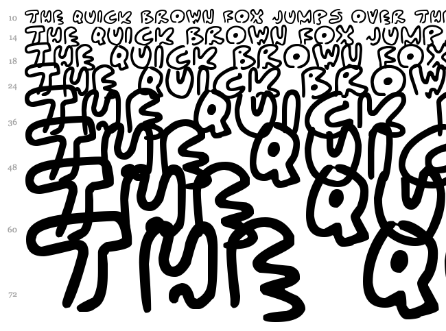 Almost Outlines font waterfall